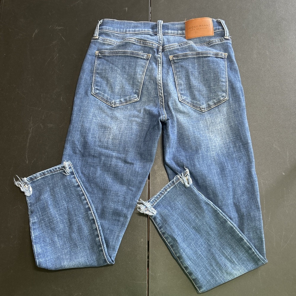 LUCKY BRAND Ava Mid Rise Crop Jeans Distressed Ankle Denim Womens Size 3/28